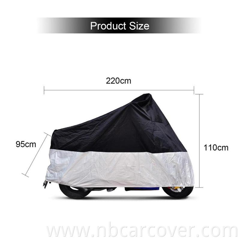 Outdoor parking storage anti-uv reflective stripes custom printed motorcycle covers waterproof